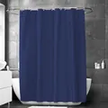 Effen donkerblauwe waterdichte douchegordijn met haken voor moderne badkamer scheiding - Donkerblauw