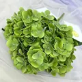 Artificial green hydrangea flower bouquet fake plants for home wedding decoration - Green
