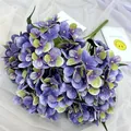 3D artificial hydrangea flower bouquet 5 heads for home decor wedding party floral arrangement - Light Purple