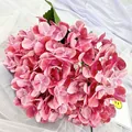Beautiful artificial pink hydrangea flower bouquet for home decor, wedding, and party arrangement. - Dark Rose Red