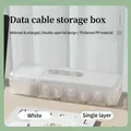 Boîte de rangement de câbles de données blanche à une couche pour gestion de bureau nette - 1 Niveau / Blanc Clair