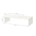 Adjustable white expandable kitchen cabinet shelf rack 30-54cm for countertop storage - White