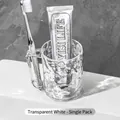 Elegante vaso para cepillo de dientes martillado transparente con asa, pack único - 301-400ml / Transparente (Textura de Iceberg)