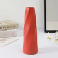 Nordic minimalist plastic vase red twisted geometric design modern home desktop decor - Spiral Vase Orange