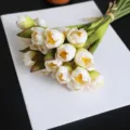 Bouquet di fiori di mughetto artificiale fiori di seta bianca per arredamento matrimonio - Bianco