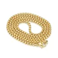 Goldbeschichtete Edelstahl-Box-Halskette mit Karabinerverschluss, hochglanzpoliert. - Kette Ohne Anhänger (Gold) / 3mm*60cm