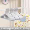 White non-slip nano-dipped clothes hangers for seamless garment hanging - White [Kids 31g]