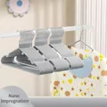 Durable gray non-slip clothes hangers with nano-dipped coating for seamless drying. - Grey [Kids 31g]