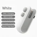 Rechargeable white mini portable heat bag sealer with Type-C port and magnetic back - White