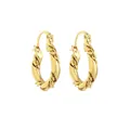 Orecchini a cerchio intrecciati dorati, design metallico minimalista ed elegante per ogni giorno. - Orecchino a Cerchio Oro (1905ZJ00006YZ) / Oro
