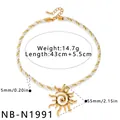 Detaillierte Ansicht der Sonnen-Spiral-Halskette mit Gewichts- und Größenangaben. - Sonnenspirale Anhänger (NB-N1991) / 18K-Gold