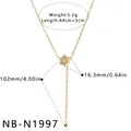 Detaillierte Ansicht der vergoldeten Sternenkette mit Gewichts- und Längenangaben - Sternenmuster-Stil (NB-N1997)