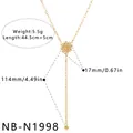 Detaillierte Maße und Gewichtsangaben für die vergoldete Stern-Strass-Halskette - Oktogramm-Muster-Stil (NB-N1998)