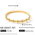 Detailansicht der Maße des mit 18 Karat vergoldeten Stern-Zirkonia-Armbands - Bunter Sternenstil (NB-B6667-WT) / 18K-Gold