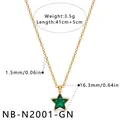 Detaillierte Größenangaben für die elegante Halskette mit grünem Stern-Zirkonia - 18K-Gold / Stern Grüner Zirkonia Stil (NB-N2001-GN)