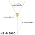Detailliertes Messdiagramm einer vergoldeten Sternhalskette aus Edelstahl mit Strasssteinen - Geometrischer Radialstern-Stil (NB-N2000)