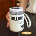 Tragbarer 260ml Mini-Edelstahl-Kaffeebecher mit praktischer Handschlaufe für unterwegs - 260ml / Weiß