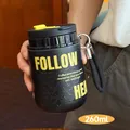 260ml tragbarer Mini-Edelstahl-Vakuum-isolierter Kaffeebecher in Schwarz und Gelb - 260ml / Schwarz