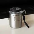 Mini tazza da caffè portatile in acciaio inossidabile con cinturino argento spazzolato - 260ml / Argento