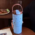 Ανοξείδωτο θερμός 750ml σε γαλάζιο χρώμα με σχέδιο αστέρια και πρακτική λαβή μεταφοράς - 750ml / Μπλε