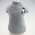 Grey quilted pet shirt for small dogs featuring a cute panda embroidery detail - XS / Grey Panda T-Shirt