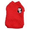 Detailopname van een rood gewatteerd hondenshirt voor kleine honden met een panda - XS / Rode Panda