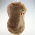 Zacht bruin pluche hondenhondje met schattig kersengeborduur op de rug voor de winter. - XS / Tops / Koffie Kers Stijl