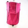 Close-up detail of a pink waterproof outdoor pet jacket featuring reflective safety strips. - XS / Rose Red