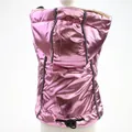 Pink metallic hooded dog vest with warm fleece lining and adjustable drawcord detail - XS / Hooded Reflective Padded Jacket / Purple
