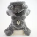Combinaison polaire grise pour chien, sweat à capuche ours chaud idéal pour l'hiver - Gris