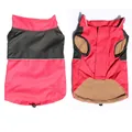 Detailansicht der wasserdichten Hundejacke mit warmem Fleece-Futter in Rot und Schwarz - 3XL / Stehkragen (Beichong) / Schwarz Rot