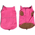 Rosa wasserdichte Hundejacke mit warmem braunem Fleece-Futter und Reflektorstreifen - 3XL / Stehkragen (Beichong) / Fuchsia