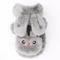 Close-up of soft gray plush pet clothes featuring bunny ears and cute embroidery - XS / Tops / Grey Rabbit Backpack Style