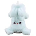 Close-up of thickened mint green fleece pet jumpsuit with cute rabbit ear details. - Magnolia rabbit backpack 4 feet / XS