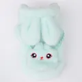 Macro view of a mint green plush pet coat featuring cute bunny ears and a face decoration - XS / Tops / Mint Green Rabbit Backpack Style
