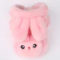 Detailed macro view showing the soft pink plush texture and cute rabbit ears of the pet coat - XS / Tops / Pink Rabbit Backpack Style