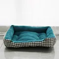 Soft checkered plush pet bed for cats and small dogs in a cozy indoor setting - XS Size 45-30CM / Grey and White Argyle