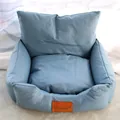 Soft blue faux leather pet sofa bed for small dogs and cats in cozy home setting - XS / 35*45cm / Light Blue