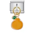 Summer orange fruit charm for stainless steel Italian modular bracelet DIY - Dangle Orange Style (ICG212)