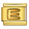 Vergoldeter Edelstahl-Modul-Charm mit erhabenem Buchstaben E für DIY-Armbänder - Buchstabe E (Y760) / Gold
