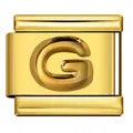 Vergoldetes Edelstahl-Modul für Armbänder mit erhöhtem Buchstaben G Design - Buchstabe G (Y762) / Gold