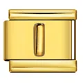 Personalisierbares italienisches Charm-Glied aus vergoldetem Edelstahl mit Buchstabe I - Buchstabe I (Y764) / Gold