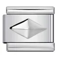 Silbernes Edelstahl-Charm-Link für italienische Armbänder mit erhabenem 3D-Rautenmuster-Design - Rautenmuster (Y380) / Silber