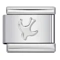 Silberner italienischer Charm-Link aus Edelstahl mit Vogel-Motiv für DIY-Armbänder - Vogelmuster (Y457) / Silber