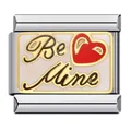 Italienischer Modular-Charm aus Edelstahl mit vergoldetem Be Mine Herz-Design - Be Mine Rotes Herz Stil (ICJ120)