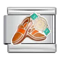 Italian modular charm with enamel watch and sports shoe design in stainless steel - Watch & Sneakers (ICJ407-1)