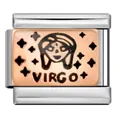 Rose gold Virgo zodiac Italian charm for modular stainless steel bracelets - Virgo (ICJ177)