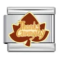 Brown enamel maple leaf charm for stainless steel Italian modular bracelet jewelry - Thanksgiving Maple Leaf (ICJ701-1)