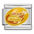 Stainless steel Thanksgiving Italian charm link with roasted turkey enamel design - Thanks Giving Day Turkey (ICJ718-1)