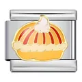 Thanksgiving pumpkin pie enamel charm for DIY stainless steel Italian module bracelet - Pumpkin Pie Dessert Style (ICJ723-1)